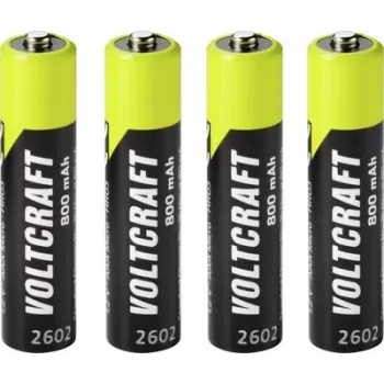 VOLTCRAFT Micro (AAA) NiMH akumulatori 800 mAh 1,2 V, uzreiz lietojami, 4 gab. (VC-17275415)