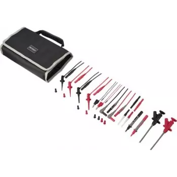 VOLTCRAFT MLSet-120 mērīšanas vadu komplekts, 6 daļas, 4 mm banānu spraudņi, mērīšanas zondes, 0,64 mm tapu kontakti, 1,2 m, sarkans/melns VC-18652750