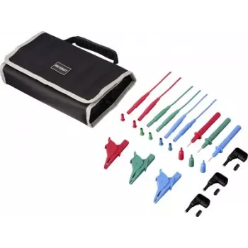 VOLTCRAFT MLSet-140 mērīšanas vadu komplekts, 4 mm savienojami kontaktdakšiņas, 1,5 m, sarkans/zils/zaļš, ar krokodila spailēm un mērīšanas zondēm VC-18652740