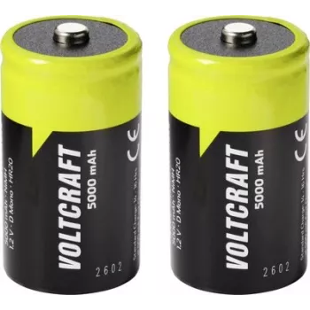 VOLTCRAFT Mono (D) NiMH akumulators 5000 mAh 1,2 V, gatavs lietošanai, 2 gab. (VC-17275495)
