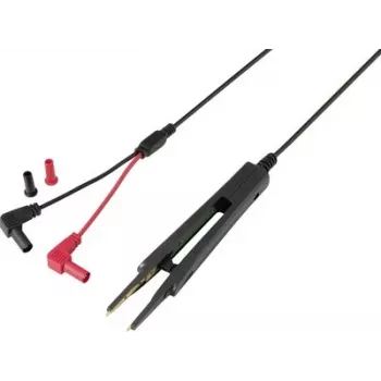 VOLTCRAFT MSL-503-2 Mērīšanas vadu komplekts, 4 mm drošības spraudnis uz 4 mm drošības spraudni, 39 cm, 10 A, 1000 V, CAT III/IV, melns/sarkans, 2 vadi VC-18654460