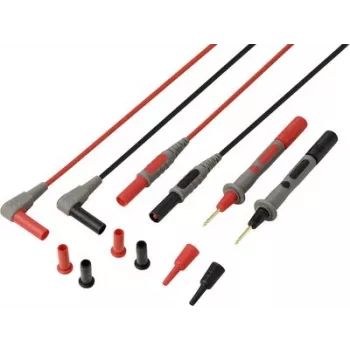 VOLTCRAFT MSL-820 Premium PVC testvadi, zelta kontakti, 1,2 m, 1 pāris (sarkans/melns) VC-17312685