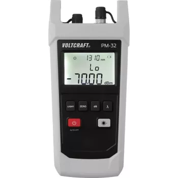 VOLTCRAFT PM-32 optiskās jaudas mērītājs šķiedru optikas testeris -70 līdz +10 dBm, 850-1625 nm, InGaAs, universāls 2,5 mm FC/SC/ST VC-11499080