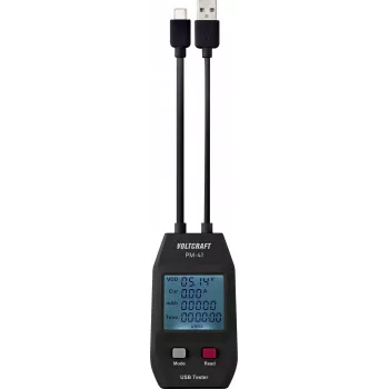 VOLTCRAFT PM-41 USB digitālais multimetrs ar mērīšanas vadiem, True RMS, CAT III 600 V, 4000 counts, auto-ranging, Data Hold, Min/Max, Relative, fona apgaismojums, PC interfeiss VC-11909305