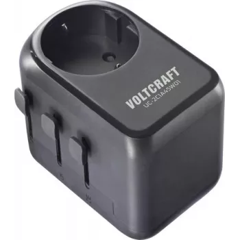 VOLTCRAFT UC-2C1A45W01 45W ceļojumu uzlādes adapteris ar 2x USB-C PD, 1x USB-A QC, EU/UK/China spraudņiem - melns VC-17792635