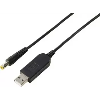 VOLTCRAFT USB uz 12V DC pastiprinātājs ar 5,5x2,1mm barrel spraudni un adapteru komplektu, 12W, 1A, melns (VC-18218585)