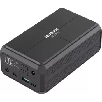 VOLTCRAFT VC-2700 pārnēsājamais akumulators (power bank) 27000 mAh USB PD 3.0, USB PD 2.0, PPS, Fast Charge Li-Ion melns, vienlaicīga uzlāde un izlāde, statusa indikators (VC-18192885)