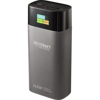 VOLTCRAFT VC-PBP3011PS Power Bank 40000 mAh USB PD 3.0 LiPo sudraba (matēta) ar statusa displeju (VC-17331275)