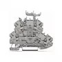 WAGO 2000-2231 Divstāvu caurlaides spaiļu bloks, L/L, pelēks, 2.5 mm², 800 V, 24 A, DIN sliedei