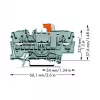 WAGO 2002-1671 2-vadu atslēgšanas un testa spaiļu bloks ar Push-in CAGE CLAMP, pelēks