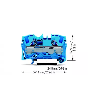 WAGO 2006-1204 Caurvades spaiļu bloks, Push-in CAGE CLAMP, 800 V, 41 A, 6 mm², Pelēks, DIN-rail 35