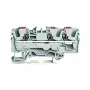 WAGO 2206-1301 3-vadu caurlaides spaiļu bloks ar spiedpogu, 6 mm², pelēks