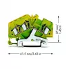 WAGO 281-637 3 vadu aizsargzemējuma spaile, 4 mm², zaļi-dzeltena
