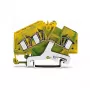 WAGO 281-637 3 vadu aizsargzemējuma spaile, 4 mm², zaļi-dzeltena