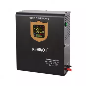 Sienas avārijas barošanas bloks KEMOT PROsinus-800 ar tīru sinusoidālo viļņu un uzlādes funkciju 12V 230V 800VA/500W