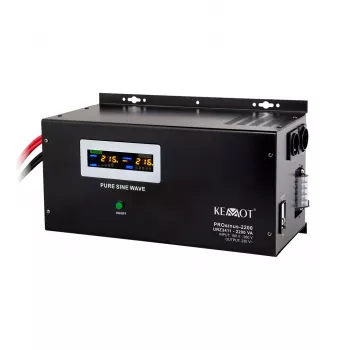 Sienas UPS KEMOT PROsinus-2200 2200VA/1600W ar tīru sinusoidālo spriegumu un lādētāju