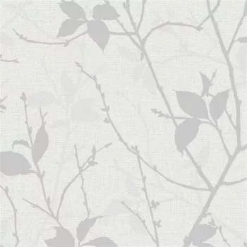 Tapetes 122433 Belle White/Silver Floral Trail Luxury Textured Roll, 10.05m x 53cm