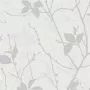 Tapetes 122433 Belle White/Silver Floral Trail Luxury Textured Roll, 10.05m x 53cm