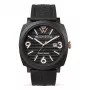 WATCHPEOPLE 700994 analogais kvarca pulkstenis ar 45 mm nerūsējošā tērauda korpusu, melnu ciparnīcu un melnu silikona siksniņu