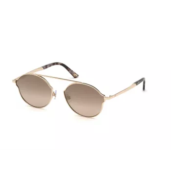 Web Eyewear WE0243-32G Unisex Pilot Saulesbrilles Zelts Rāmis Brūns Gradienta Lēcas UV400 58mm