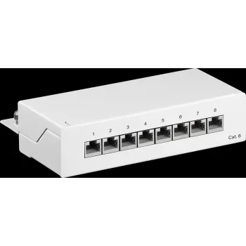 Wentronic Goobay 62069 26 portu Cat6 S/UTP ekranēts patch panelis, 1U 19 collu statīva montāžai, balts