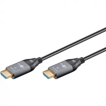 WENTRONIC Goobay 76276 aktīvais optiskais HDMI kabelis AOC 8K - 10 m, HDMI 2.1, 48 Gbps, 8K@60Hz, 4K@120Hz, Dynamic HDR, eARC, VRR, ALLM, HDCP 2.3, melns