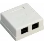 Wentronic Goobay 77633 Cat 6 ekranēta virsmas montāžas RJ45 tīkla ligzda, 2 porti, balta