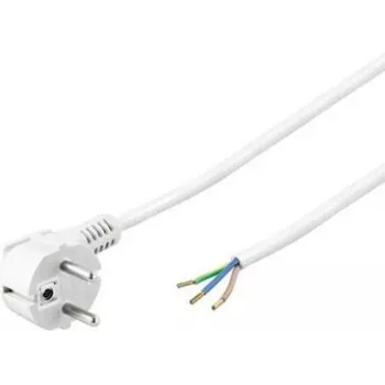 Wentronic Goobay leņķa Schuko barošanas kabelis ar atvērtiem galiem, 5 m, balts, H05VV-F 3G1.5, 16 A 93313
