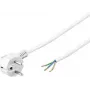 Wentronic Goobay leņķa Schuko barošanas kabelis ar atvērtiem galiem, 5 m, balts, H05VV-F 3G1.5, 16 A 93313