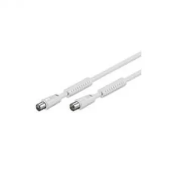 Wentronic Goobay antenas savienojuma kabelis, 100% ekranēts, ferīts, balts, 2,5 m - IEC koaksiālais spraudnis uz IEC koaksiālo ligzdu (50724)