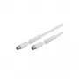 Wentronic Goobay antenas savienojuma kabelis, 100% ekranēts, ferīts, balts, 2,5 m - IEC koaksiālais spraudnis uz IEC koaksiālo ligzdu (50724)