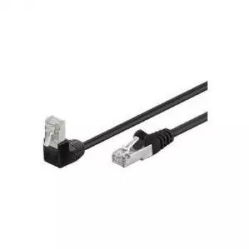 Wentronic Goobay CAT 5e F/UTP tīkla kabelis, 3 m, melns, 1x 90° leņķa RJ45, CCA, Gigabit Ethernet 94189