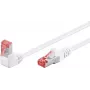 WENTRONIC Goobay CAT 6 tīkla kabelis, 1x 90° leņķa, S/FTP (PiMF), balts, 0,25 m - Latch Up, LSZH bez halogēniem, varš (51548)