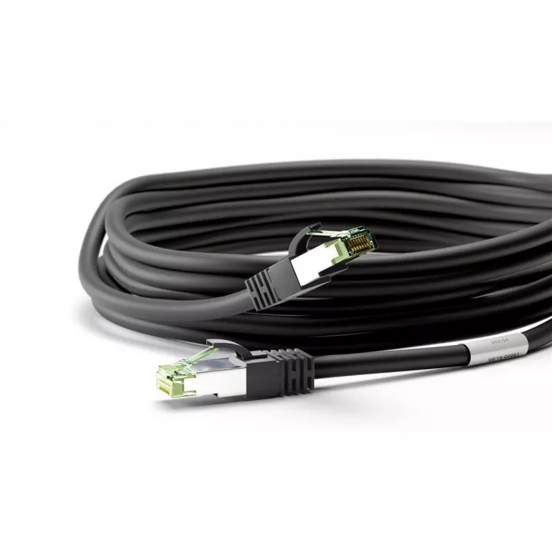 Wentronic Goobay CAT 8.1 tīkla kabelis, S/FTP (PiMF), melns, 3 m - LSZH bez halogēniem, varš AWG 24 (66723)