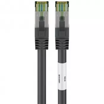 Wentronic Goobay CAT 8.1 tīkla kabelis, S/FTP (PiMF), melns, 3 m - LSZH bez halogēniem, varš AWG 24 (66723)