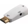Wentronic Goobay kompakts HDMI uz VGA adapteris ar audio - HDMI male uz VGA female + 3,5 mm jack, 1080p, melns 44793