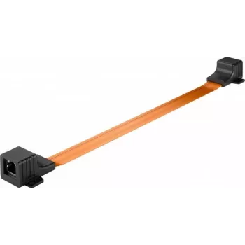 WENTRONIC Goobay RJ45 Window Pass-Through Cable Ultra-Slim 0.25 m, plakans, Gigabit Ethernet, caurspīdīgs/balts 71411