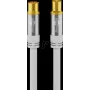 Wentronic Goobay TV antenas kabelis 1m balts, ar zelta pārklājumu, 4x ekranēts, 135dB, koaksiālais sieviešu-uz-vīriešu 70313