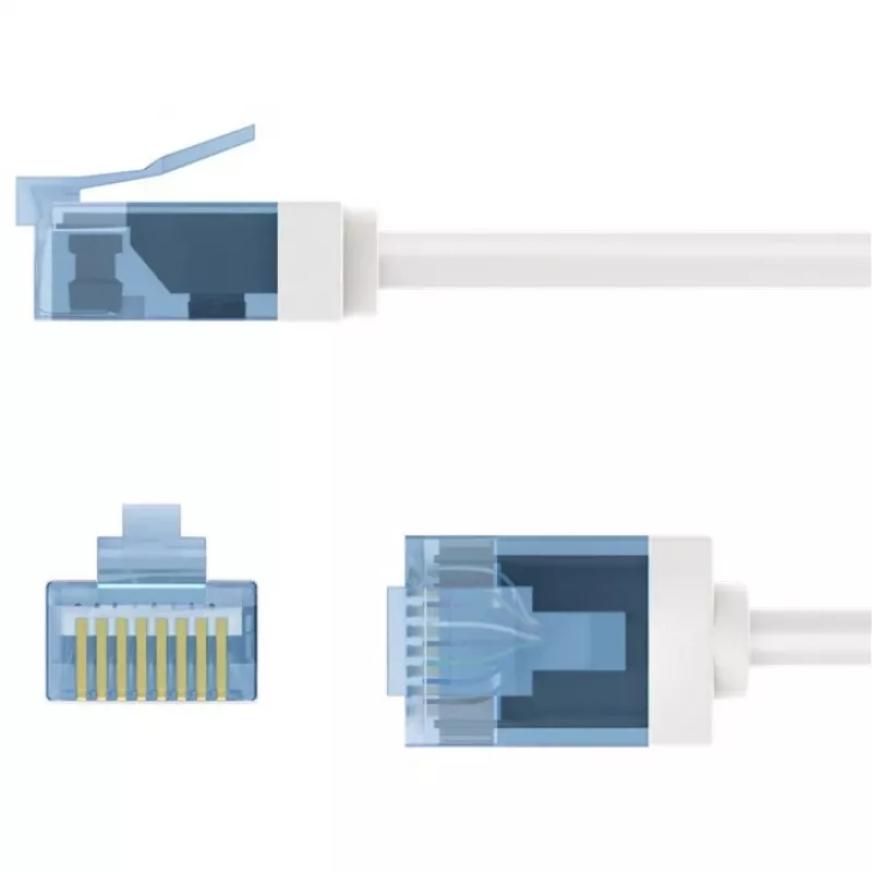 Wentronic Goobay Ultra elastīgs CAT 6A tīkla kabelis Slim U/UTP balts - īpaši īsi savienotāji, 0,5 m 74299