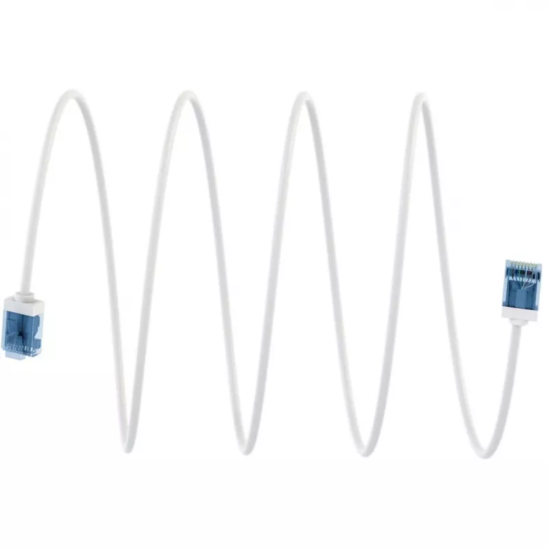 Wentronic Goobay Ultra elastīgs CAT 6A tīkla kabelis Slim U/UTP balts - īpaši īsi savienotāji, 0,5 m 74299