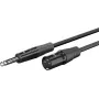 WENTRONIC Goobay XLR uz 6,35 mm mono jack audio kabelis, 3 m, niķelēti savienotāji, melns 80052
