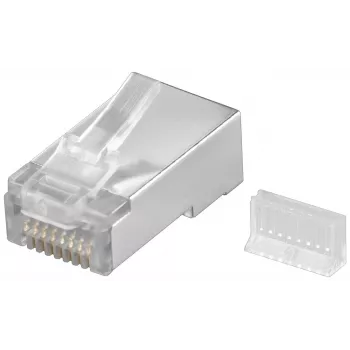 Wentronic RJ45 modulārais kontaktdakša ekranēts 8P8C apaļajam kabelim, bez iepakojuma