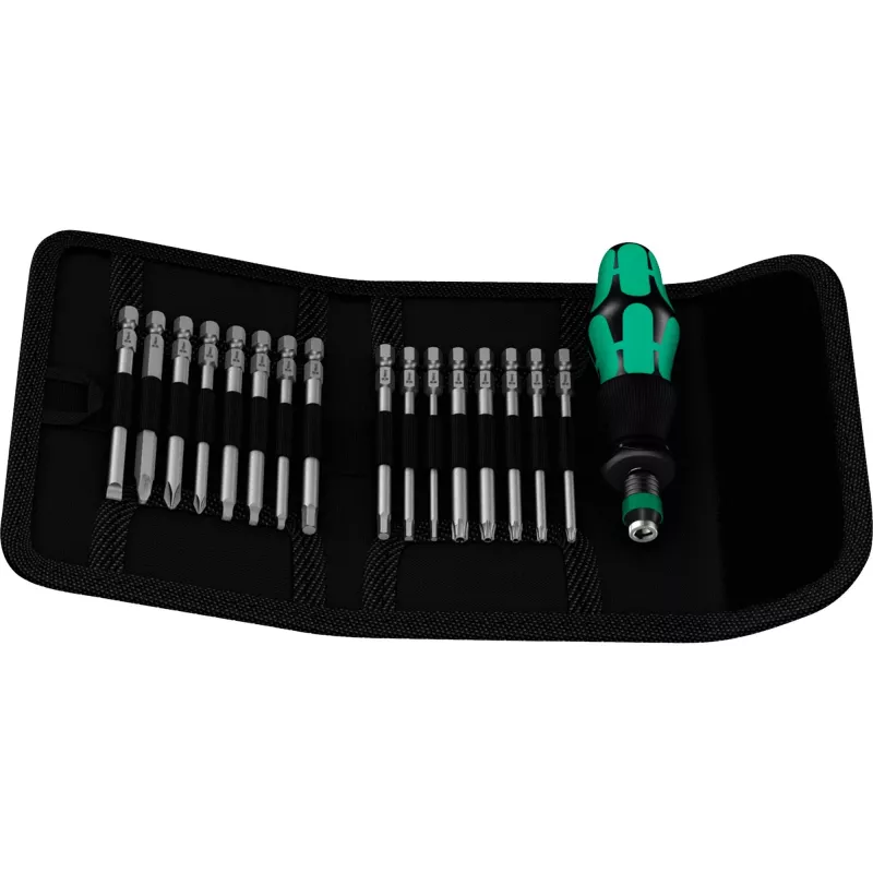 Wera 17 gabalu Kraftform Kompakt 60 uzgaļu komplekts, spraugu, Phillips, Pozidriv, TORX BO 05051042001