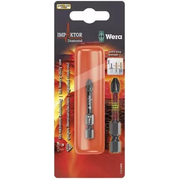 Wera 855/4 IMP DC PoziDriv PZ1 dimanta pārklājuma trieciena uzgalis, 1/4 inch hex, 50 mm 05073961001
