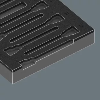 Wera 9723 Putuplasta ieliktnis Zyklop B 3/8 inch uzgriežņu un uzgaļu komplektam, 19 daļas