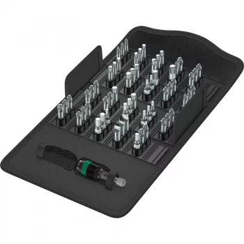 Wera Bit-Safe 61 Universal 1, 1/4 collu sešstūra piedziņa, 61 gab. uzgaļu komplekts ar Tough-Absorbing uzgaļiem un universālo uzgaļu turētāju 05057122001