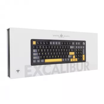 White Shark EXCALIBUR-B TKL mehāniskā spēļu tastatūra, KTT Wine Red lineārie hot-swap slēdži, per-key RGB, melna