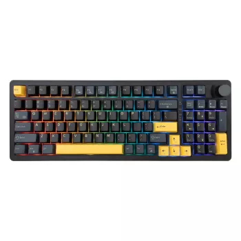 White Shark EXCALIBUR-B TKL mehāniskā spēļu tastatūra, KTT Wine Red lineārie hot-swap slēdži, per-key RGB, melna