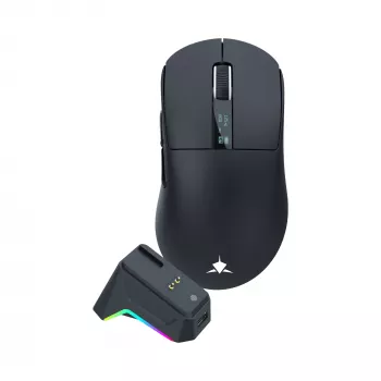 White Shark GAWAIN-B bezvadu spēļu pele, 12000 DPI, 500 mAh, 56g, melna