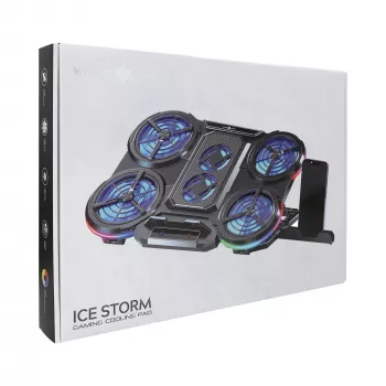White Shark ICE STORM GCP-6 klēpjdatora dzesēšanas paliktnis, 2x125mm ventilatori, zils LED, USB, līdz 17 collām